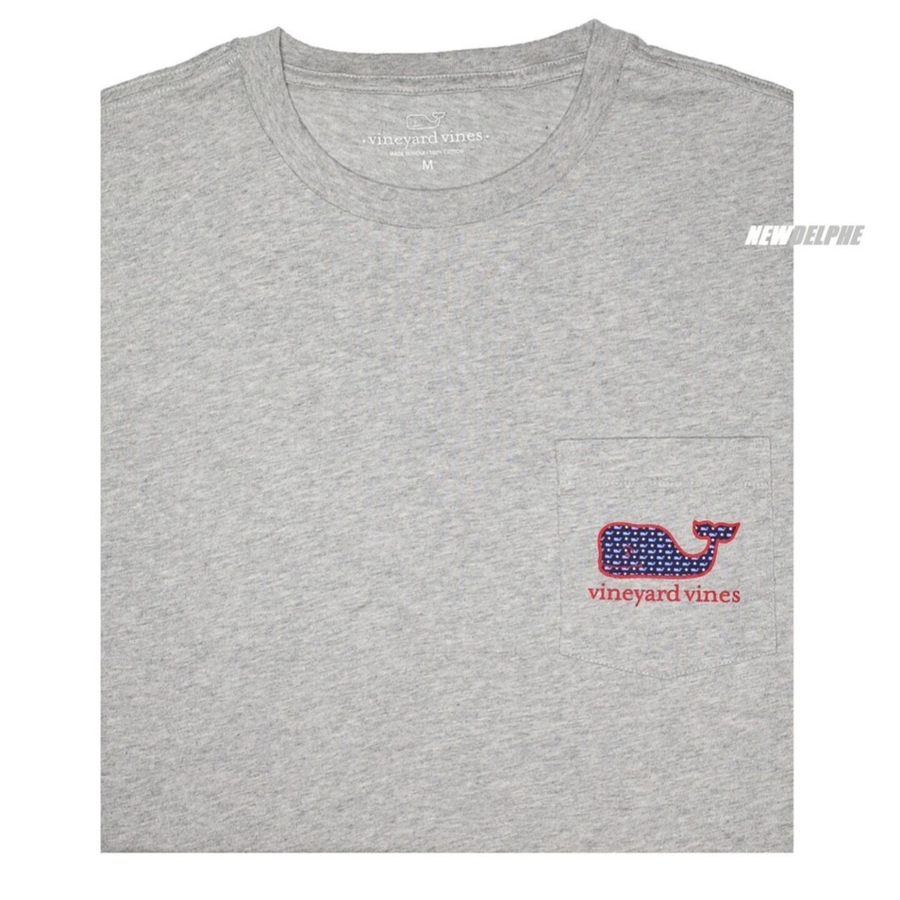 Vineyard Vines Men SS Whale Pocket Crew T-Shirt Tee "STARS AND WHALES WF"